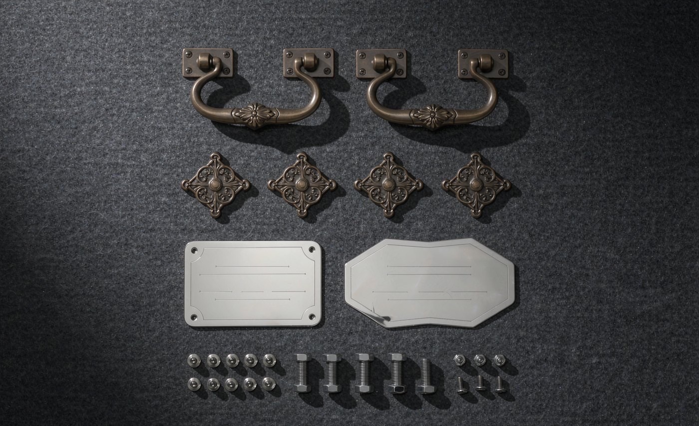 Complete Hardware Suite — Handles, corners, nameplate and fasteners in one kit
